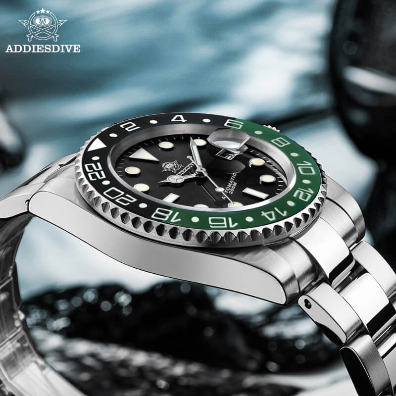 ★Oferta★ADDIESDIVE Reloj de buceo automático para hombre Diver's 200M NH35A (H3AC)-Negro/Verde-