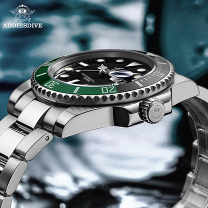 ★Oferta★ADDIESDIVE Reloj de buceo automático para hombre Diver's 200M NH35A (H3AC)-Negro/Verde-