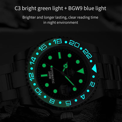 ★Oferta★ADDIESDIVE Reloj de buceo automático para hombre Diver's 200M NH35A (H3AC)-Negro/Verde-