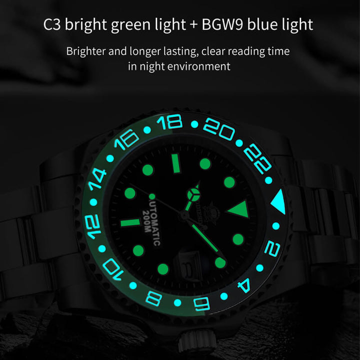 ★Oferta★ADDIESDIVE Reloj de buceo automático para hombre Diver's 200M NH35A (H3AC)-Negro/Verde-