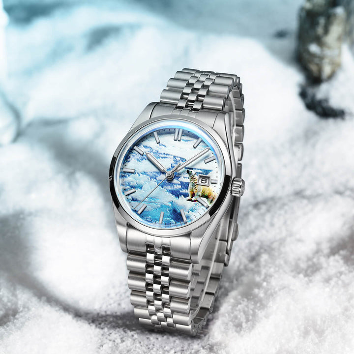 ★Oferta★Reloj automático Addiesdive 39mm 3D Glacier Polar Bear Dial （AD2042）-divers watch-
