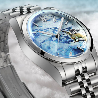 ★Oferta★Reloj automático Addiesdive 39mm 3D Glacier Polar Bear Dial （AD2042）-divers watch-