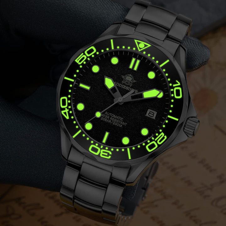 ★Oferta Semanal★ADDIESDIVE Reloj de buceo automático para hombre AD2106-Swiss C3 verde super luminoso-