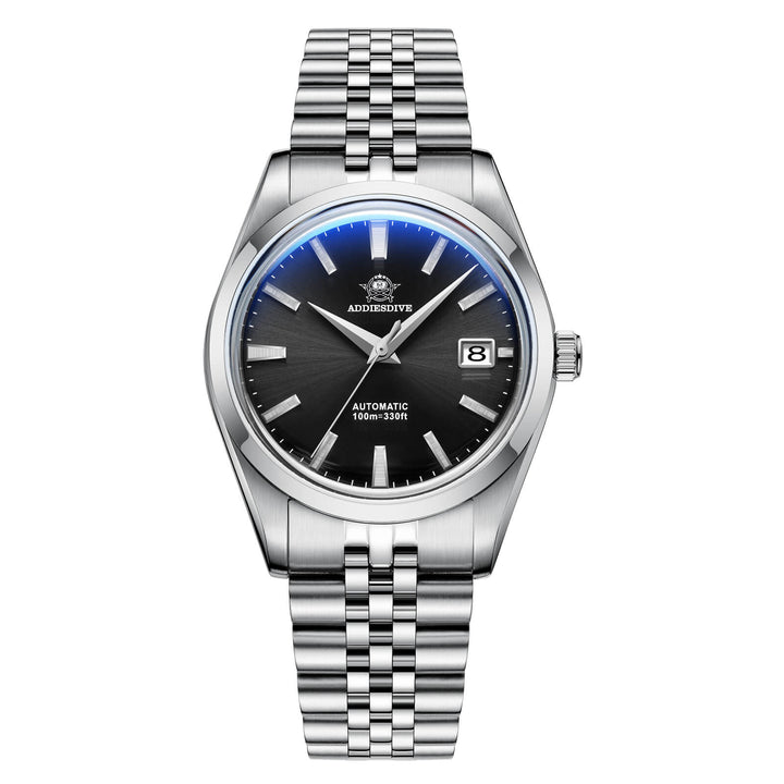 Reloj automático Addiesdive 39mm Diver's 100M NH35 (AD2029)-pilot watch-Negro-