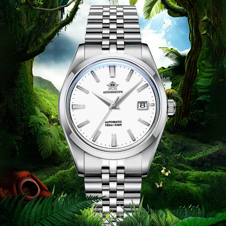 Reloj automático Addiesdive 39mm Diver's 100M NH35 (AD2029)-pilot watch-Blanco-