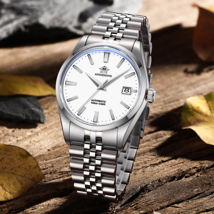 Reloj automático Addiesdive 39mm Diver's 100M NH35 (AD2029)-pilot watch-Blanco-