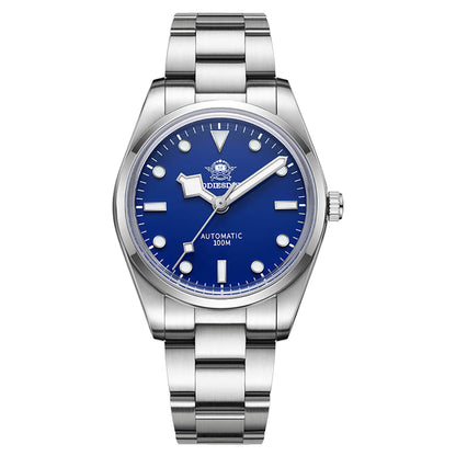 Reloj automático AD2113 con movimiento japonés NH35, caja de acero inoxidable 316L y cristal de zafiro abombado.