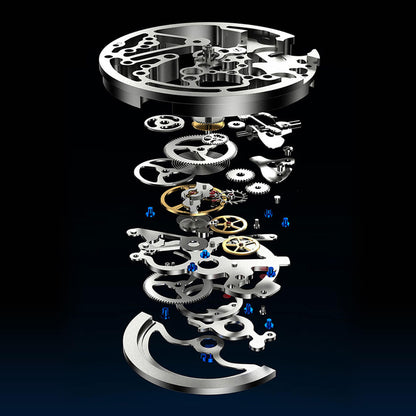 Reloj con esfera azul, luminoso BGW9 azul y fondo atornillado con proceso de cepillado.