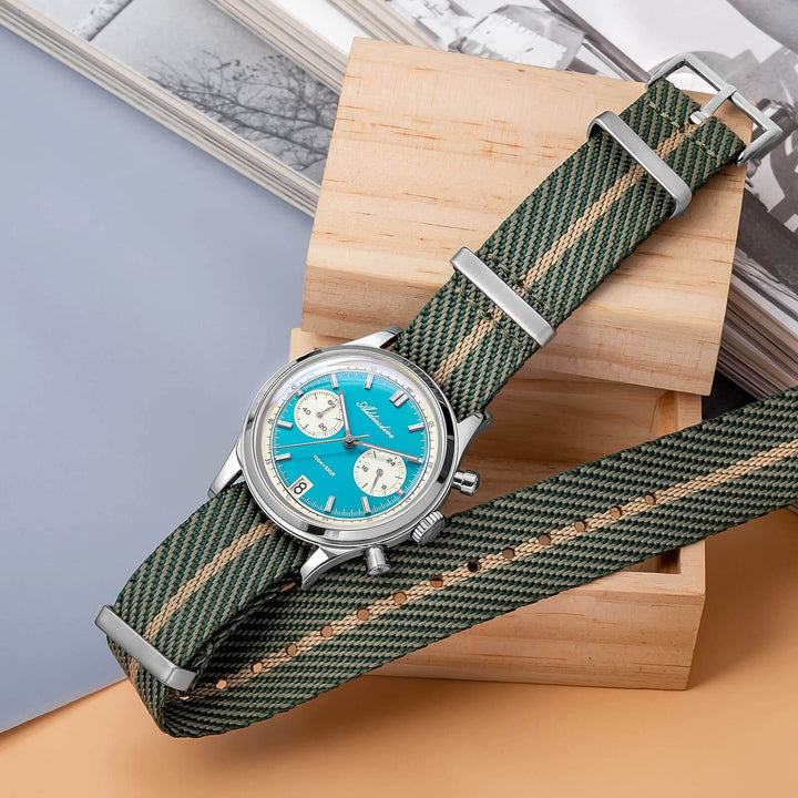 ★Super Ofertas★2025 ADDIESDIVE Reloj Cronógrafo VK64 de 38 mm – Modelo AD2095-Azul-