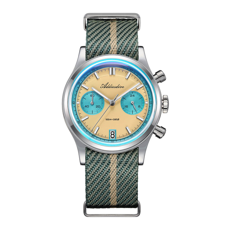 ★Super Ofertas★2025 ADDIESDIVE Reloj Cronógrafo VK64 de 38 mm – Modelo AD2095-Amarillo-