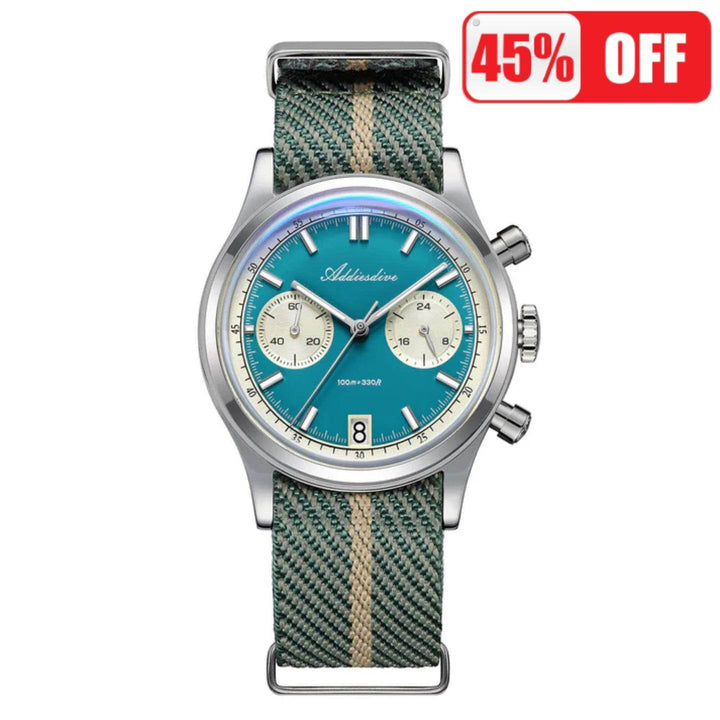 ★Super Ofertas★2025 ADDIESDIVE Reloj Cronógrafo VK64 de 38 mm – Modelo AD2095-Azul-