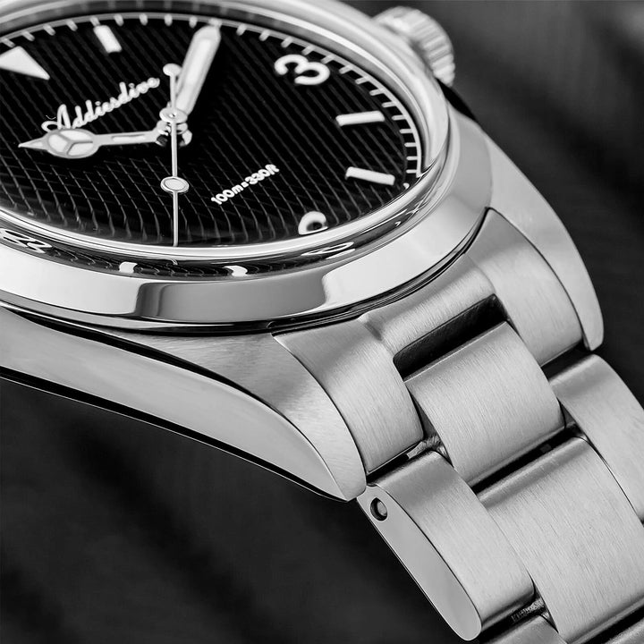 ★Super Ofertas★ADDIESDIVE Reloj de Buceo Explore de 36mm con Movimiento de Cuarzo VH31 – Modelo AD2096-Negro-BGw9 (Blue glow)-