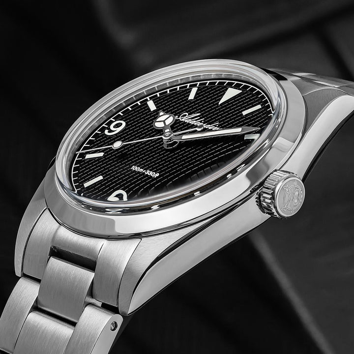 ★Super Ofertas★ADDIESDIVE Reloj de Buceo Explore de 36mm con Movimiento de Cuarzo VH31 – Modelo AD2096-Negro-BGw9 (Blue glow)-