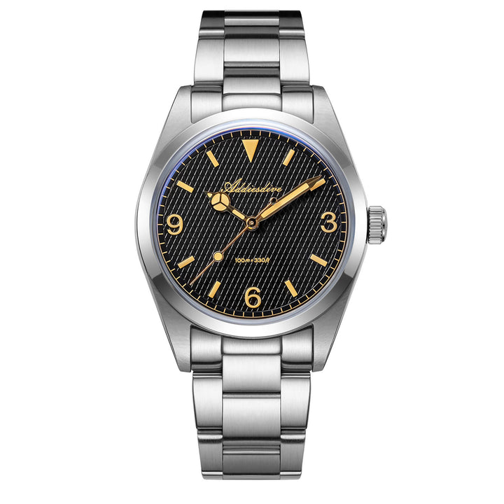 ★Super Ofertas★ADDIESDIVE Reloj de Buceo Explore de 36mm con Movimiento de Cuarzo VH31 – Modelo AD2096-Negro-C3 (Green glow)-