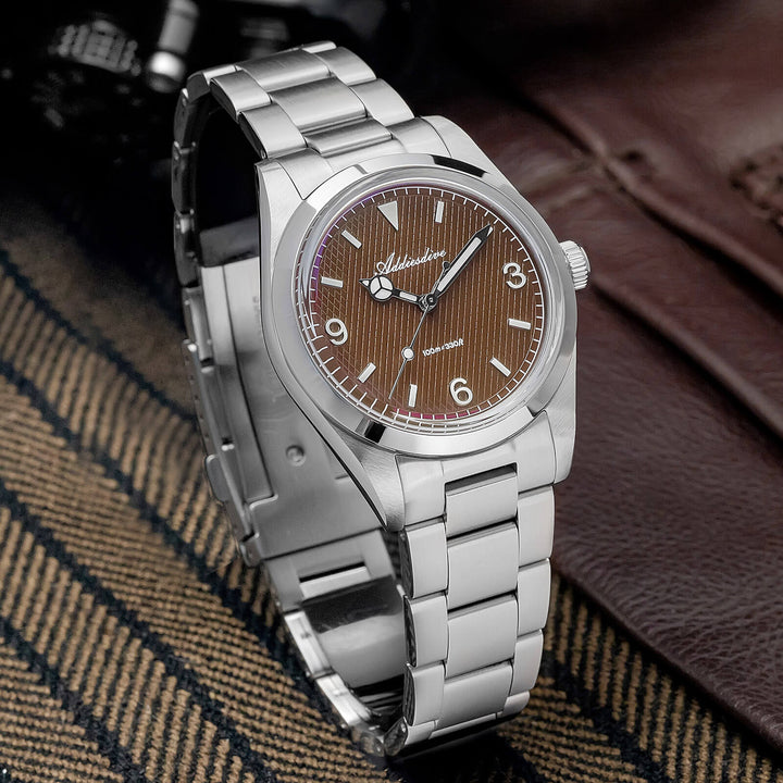 ★Super Ofertas★ADDIESDIVE Reloj de Buceo Explore de 36mm con Movimiento de Cuarzo VH31 – Modelo AD2096-Negro-BGw9 (Blue glow)-