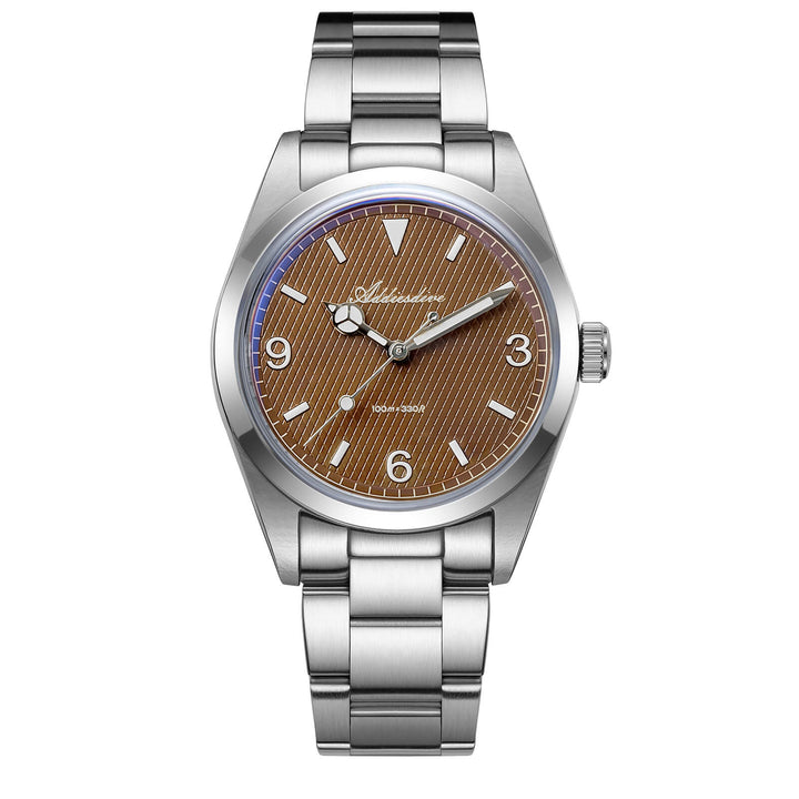 ★Super Ofertas★ADDIESDIVE Reloj de Buceo Explore de 36mm con Movimiento de Cuarzo VH31 – Modelo AD2096-Marrón-BGw9 (Blue glow)-