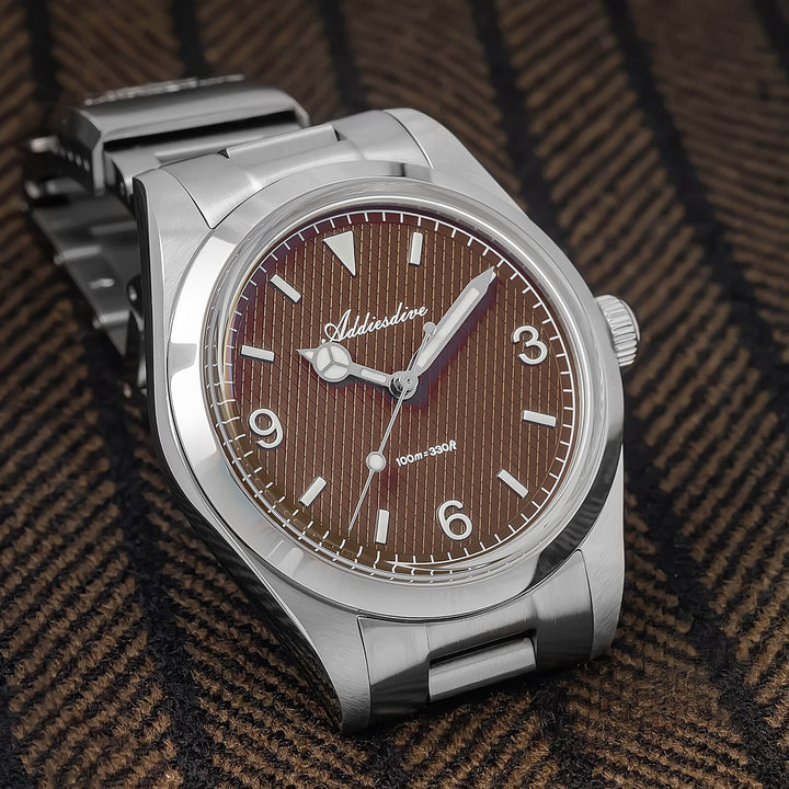 ★Super Ofertas★ADDIESDIVE Reloj de Buceo Explore de 36mm con Movimiento de Cuarzo VH31 – Modelo AD2096-Negro-BGw9 (Blue glow)-