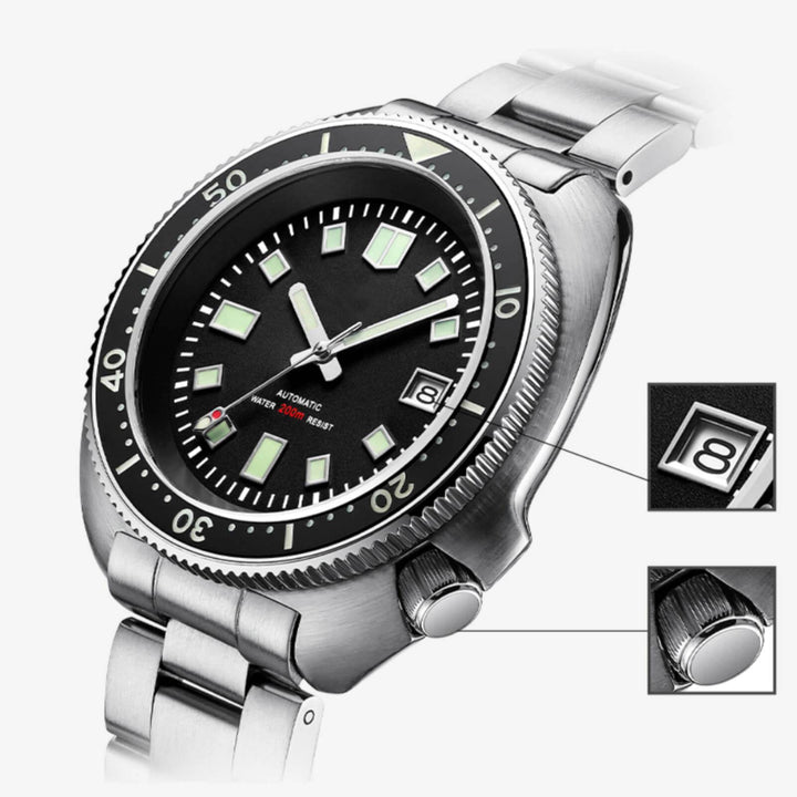 <Versión Estéril>ADDIESDIVE? Reloj de buceo automático Captain Willard 200M( MY-H8)-divers watch-Correa de acero-