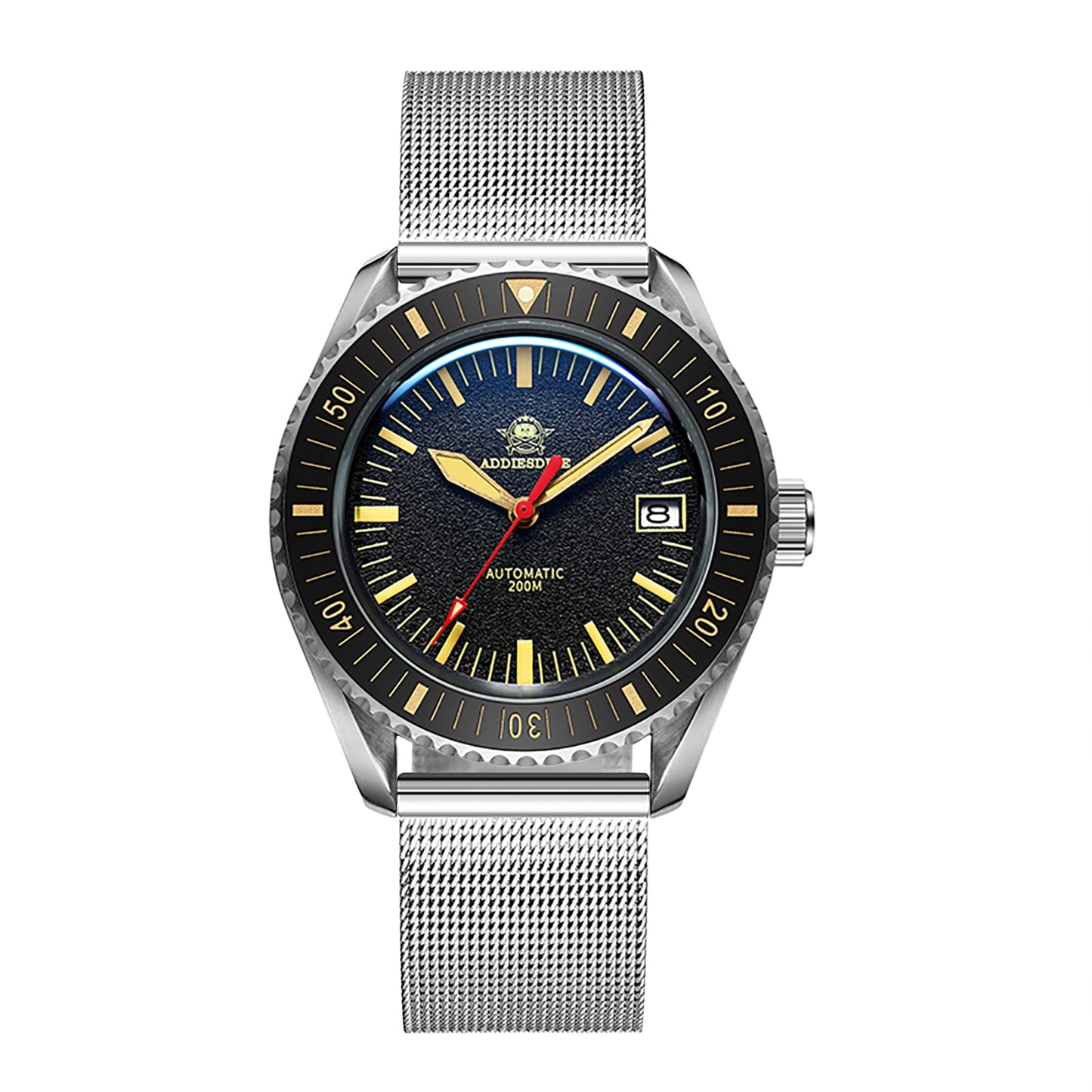 ADDIESDIVE Reloj Automático de Buceo para Hombre Moda Malla Acero Inoxidable 200M AD2105